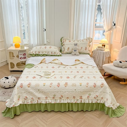 91家纺网 家纺一手货源 找家纺 （总）恒爱家纺 2024新款韩版泡泡棉床盖系列四件套