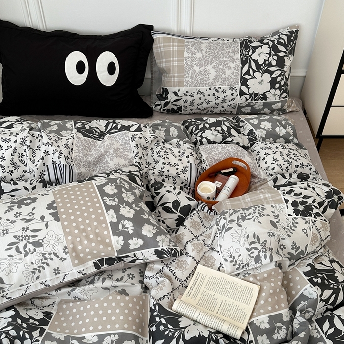 91家纺网 家纺一手货源 找家纺 昔可家纺 2024新款中古系列花四件套 中古拼接花