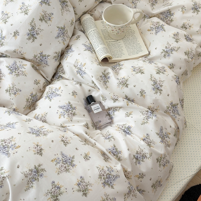 91家纺网 家纺一手货源 找家纺 昔可家纺 2024新款春日小碎花系列四件套 小资梨调