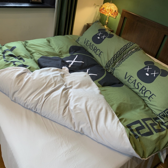 91家纺网 家纺一手货源 找家纺 花沐 2024新款云朵水洗棉四件套 【云朵棉】小绿熊