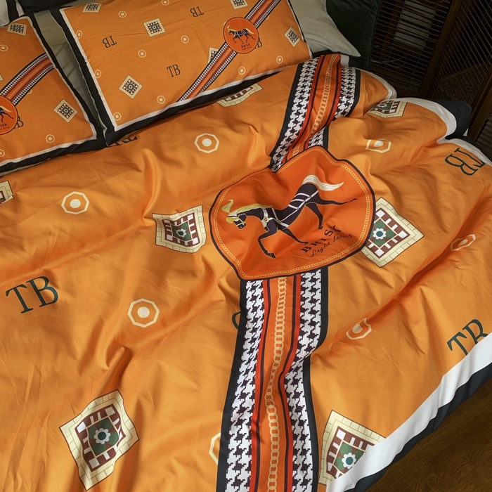 91家纺网 家纺一手货源 找家纺 花沐 2024新款云朵水洗棉四件套 【云朵棉】马车