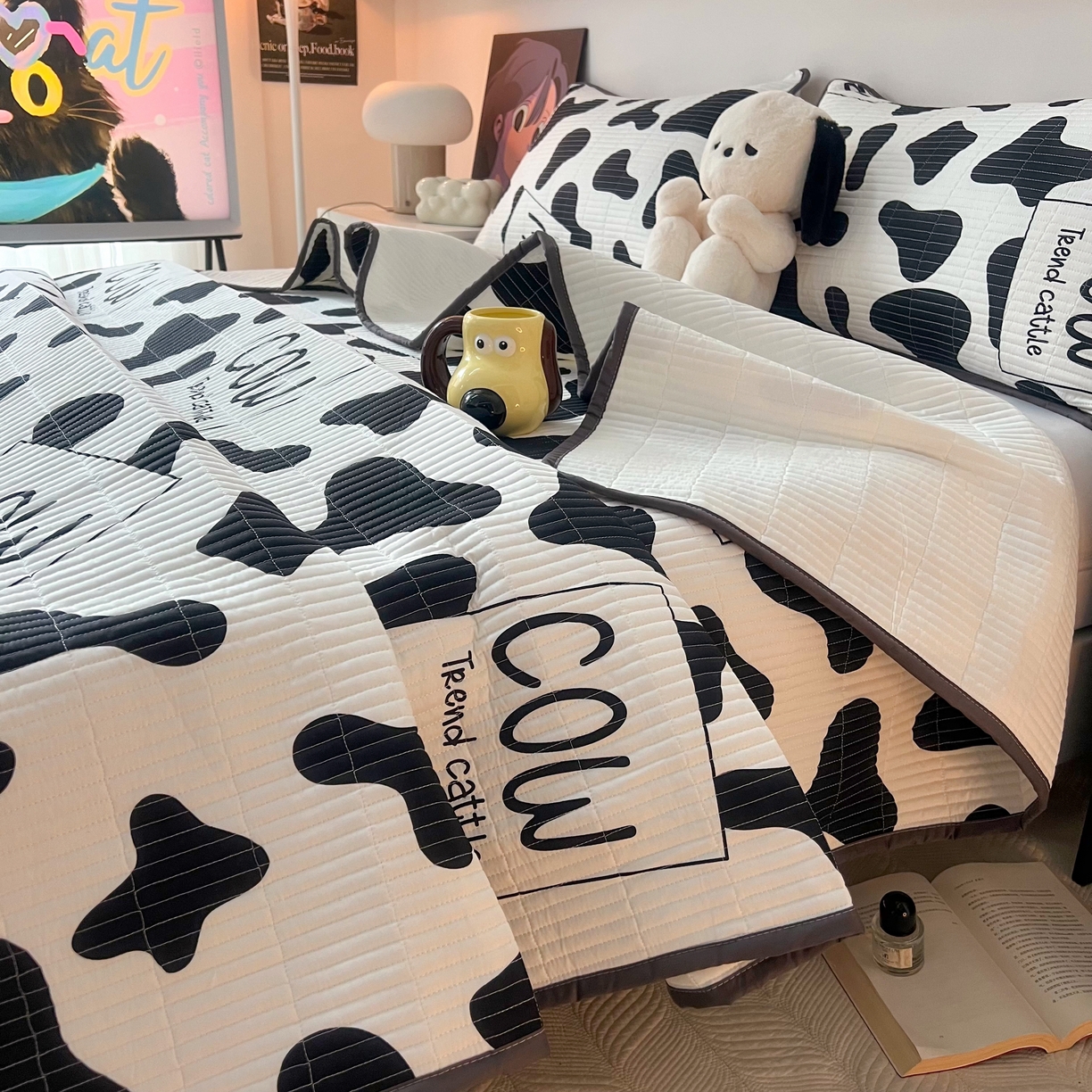 91家纺网 家纺一手货源 找家纺 HL原创 2024新款全棉印花床盖 牛牛