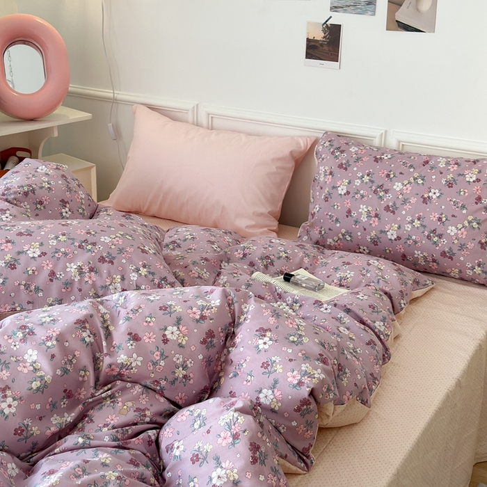 91家纺网 家纺一手货源 找家纺 昔可家纺 2024新款春日小碎花系列四件套 满目繁花