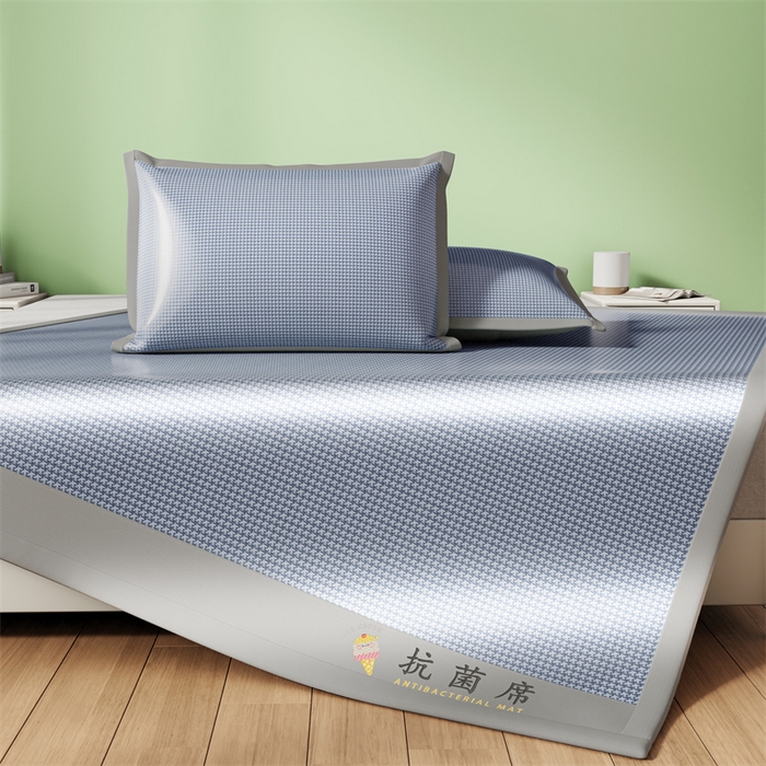 91家纺网 家纺一手货源 找家纺 叠派家纺 2024新款抗菌冰激凌凉席系列 冰淇淋-浅蓝