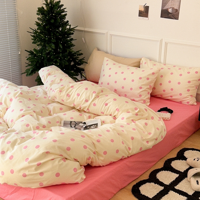 91家纺网 家纺一手货源 找家纺 （总）昔可家纺 2024新款复古波点系列四件套