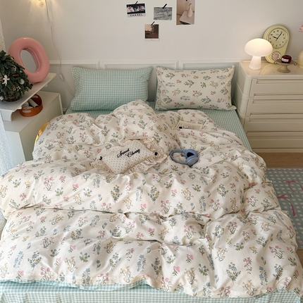 昔可家纺 2024新款春日小碎花系列四件套 蜜恋花语