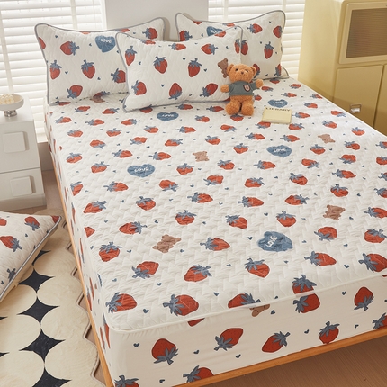 91家纺网 家纺一手货源 找家纺 （总）舒居-2024-A类 高克重水洗棉夹棉床笠床垫保护套