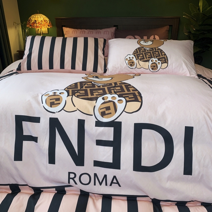 91家纺网 家纺一手货源 找家纺 花沐 2024新款云朵水洗棉四件套 【云朵棉】芬芬熊