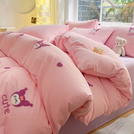 91家纺网 家纺一手货源 找家纺 （总）寐居家纺 2024新款全棉水洗棉毛巾绣色织四件套