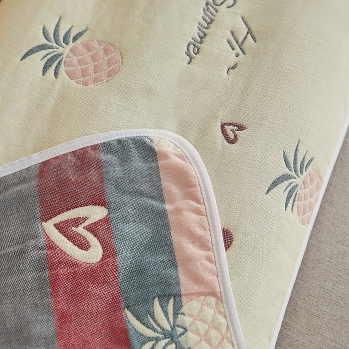 91家纺网 家纺一手货源 找家纺 爱港家纺 2024全棉A类毛巾被 纱布升级款长枕巾 情侣枕巾 枕芯保护套 菠萝