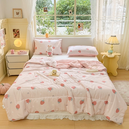 91家纺网 家纺一手货源 找家纺 （总）寐居家纺 2024新款水洗棉小花边夏被