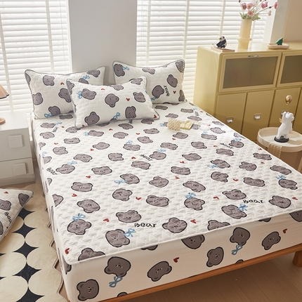 91家纺网 家纺一手货源 找家纺 （总）舒居-2024  A类  高克重水洗棉夹棉床笠席梦思床垫套