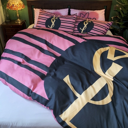 91家纺网 家纺一手货源 找家纺 花沐 2024新款云朵水洗棉四件套 【云朵棉】条纹女孩