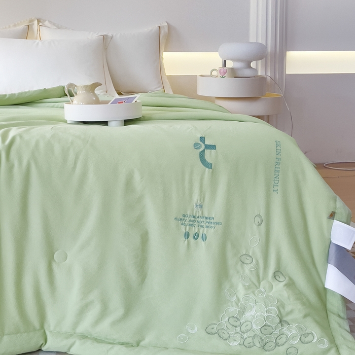 91家纺网 家纺一手货源 找家纺 （总）优姿家纺 2024新款提花泡泡棉刺绣大豆抗菌夏被