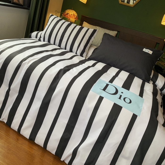 91家纺网 家纺一手货源 找家纺 花沐 2024新款云朵水洗棉四件套 【云朵棉】条纹迪