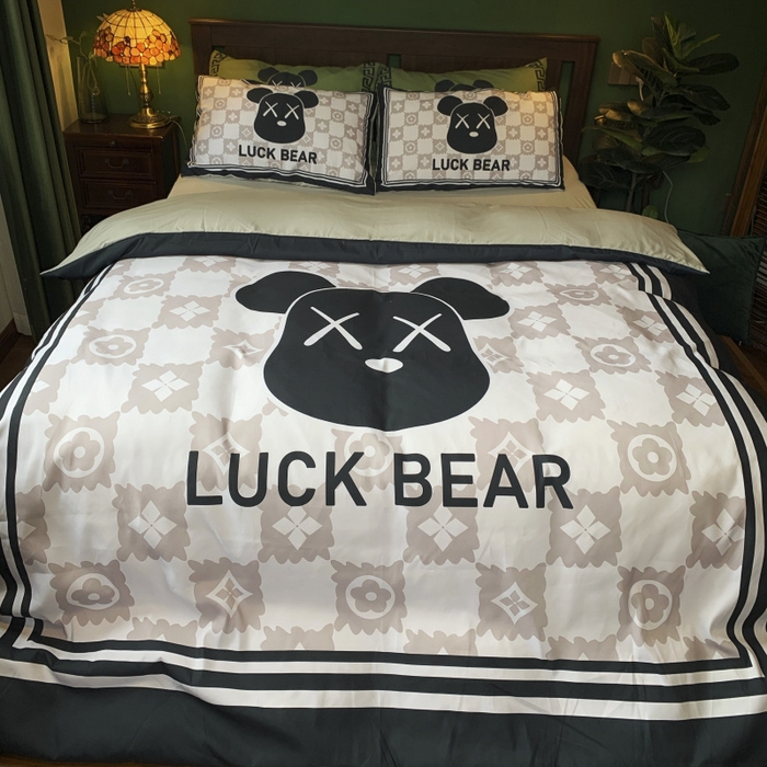 91家纺网 家纺一手货源 找家纺 花沐 2024新款云朵水洗棉四件套 【云朵棉】小白熊