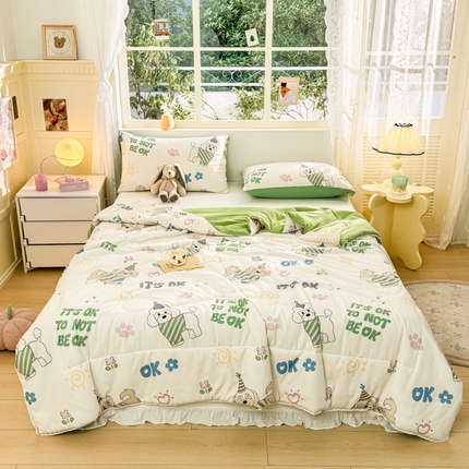 寐居家纺 2024新款水洗棉小花边夏被 酷仔汪