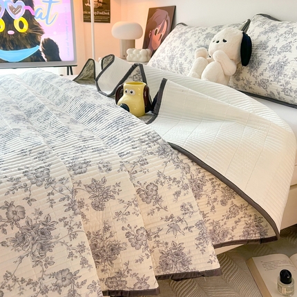 91家纺网 家纺一手货源 找家纺 （总）HL原创 2024新款全棉印花床盖