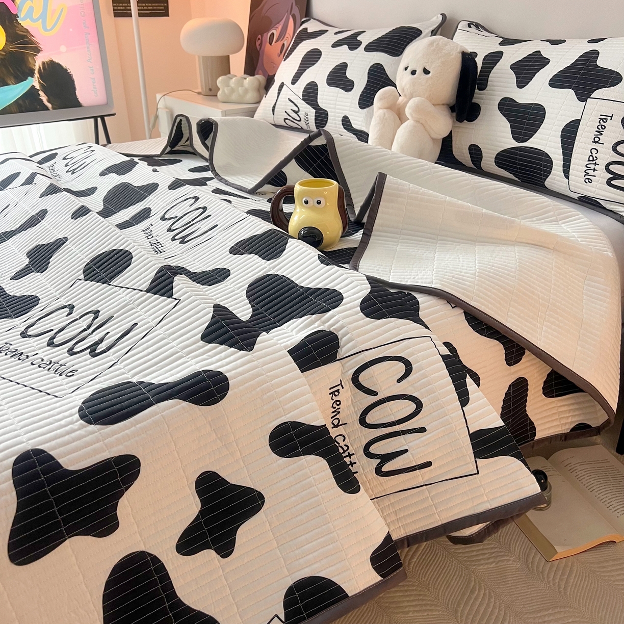 91家纺网 家纺一手货源 找家纺 HL原创 2024新款全棉印花床盖 牛牛