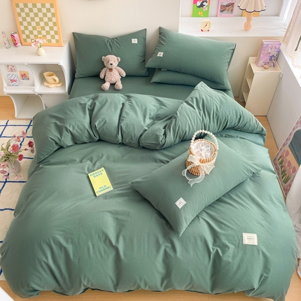 91家纺网 家纺一手货源 找家纺 （总）雅居纺家纺 2024新款全棉素色水洗棉四件套