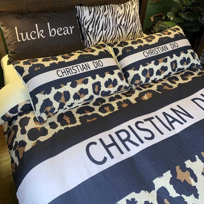 91家纺网 家纺一手货源 找家纺 花沐 2024新款云朵水洗棉四件套 【云朵棉】豹纹迪