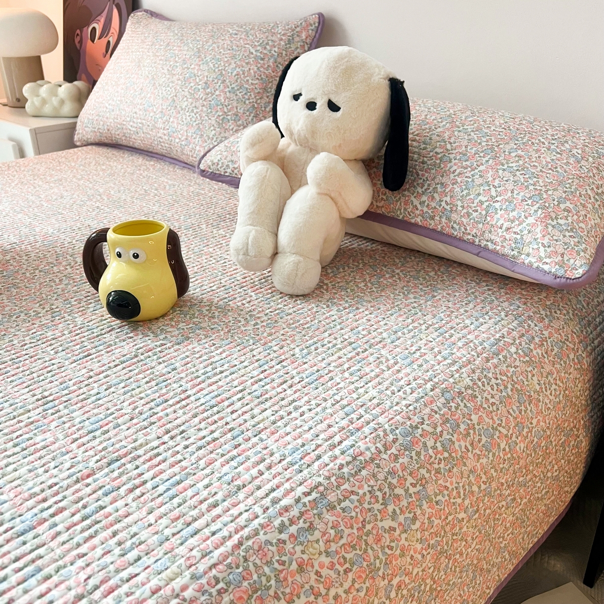 91家纺网 家纺一手货源 找家纺 HL原创 2024新款全棉印花床盖 温馨小花