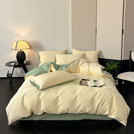 91家纺网 家纺一手货源 找家纺 （总）雅居纺家纺 2024新款全棉线条提花四件套-线条 