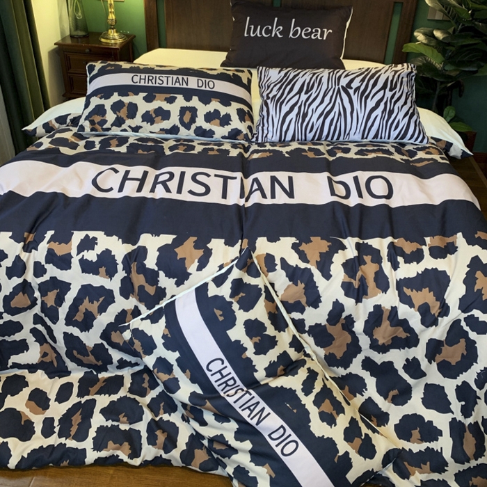 91家纺网 家纺一手货源 找家纺 花沐 2024新款云朵水洗棉四件套 【云朵棉】豹纹迪