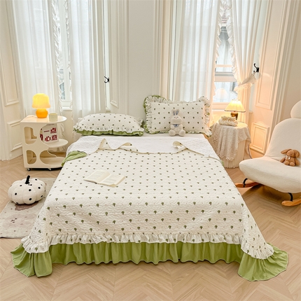 91家纺网 家纺一手货源 找家纺 （总）恒爱家纺 2024新款韩版泡泡棉床盖系列四件套