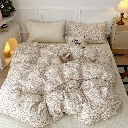 91家纺网 家纺一手货源 找家纺 昔可家纺 2024新款春日小碎花系列四件套 莉莉子