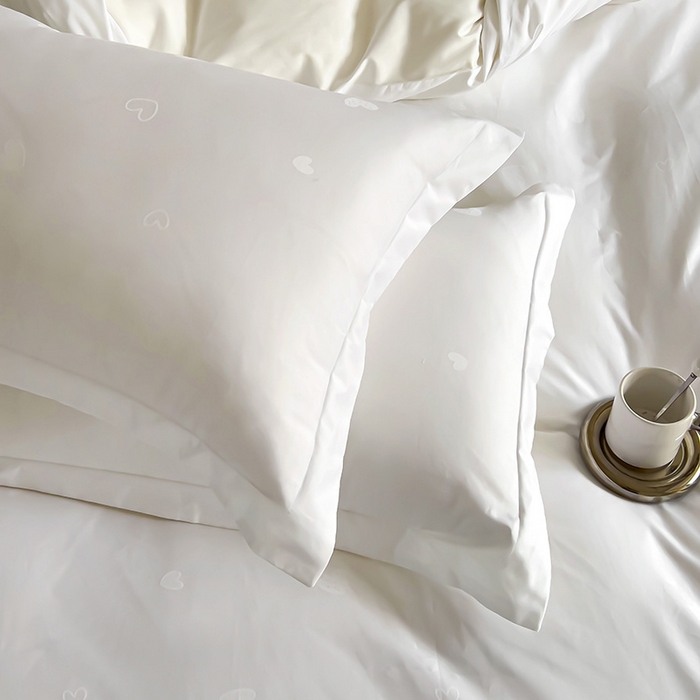 91家纺网 家纺一手货源 找家纺 品乐家纺 2024新款100支长绒棉提花 枕套 音色白