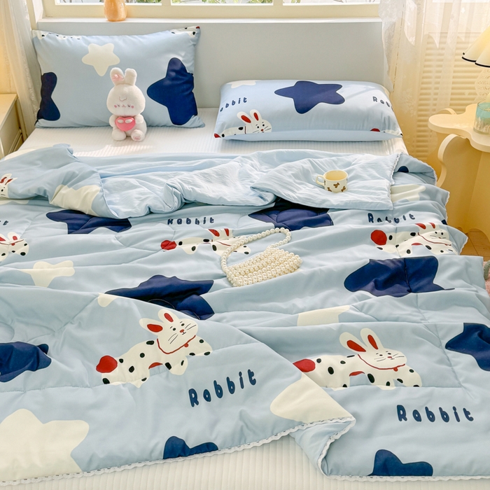 91家纺网 家纺一手货源 找家纺 寐居家纺 2024新款水洗棉小花边夏被 星光汇