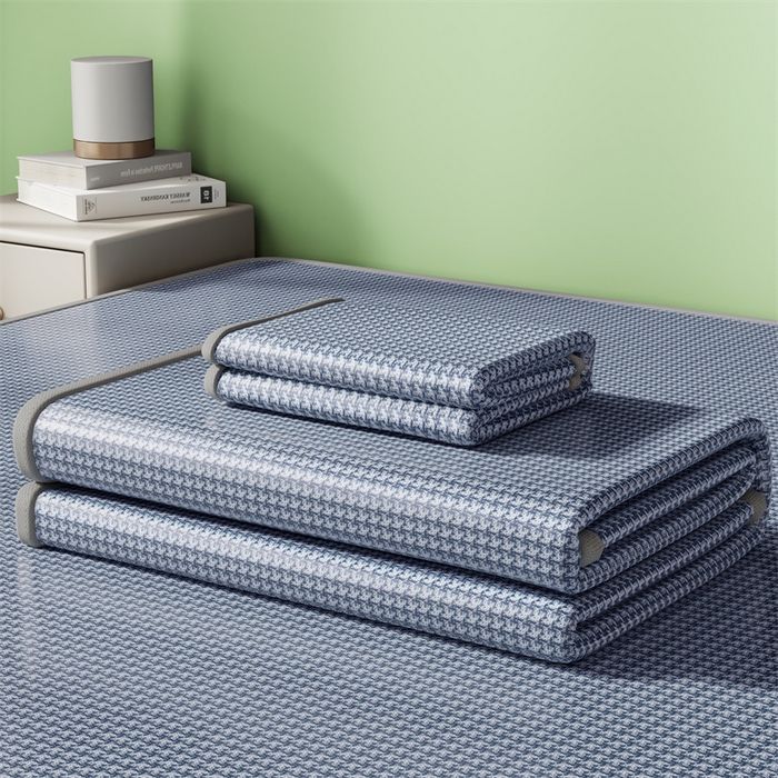 91家纺网 家纺一手货源 找家纺 叠派家纺 2024新款抗菌冰激凌烫画系列床单床笠 冰淇淋-浅蓝床单款