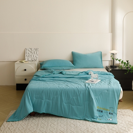 有货 2024新款躺平能猫竹纤维凉感被 宝石绿