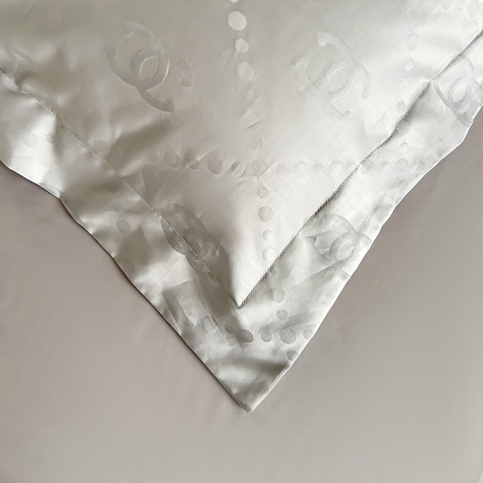 91家纺网 家纺一手货源 找家纺 品乐家纺 2024新款100支长绒棉提花 枕套 音色山灰