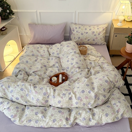 91家纺网 家纺一手货源 找家纺 昔可家纺 2024新款春日小碎花系列四件套 春日公主梦境