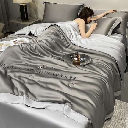 91家纺网 家纺一手货源 找家纺 （总）云棉坊 2025新品水洗真丝冰丝刺绣天丝夏被四件套空调被夏凉被-繁花系列