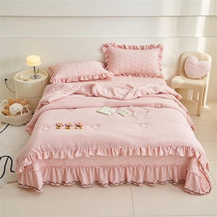 91家纺网 家纺一手货源 找家纺 恒爱 2024新款泡泡公主床盖款夏被四件套 泡泡公主-美人玉