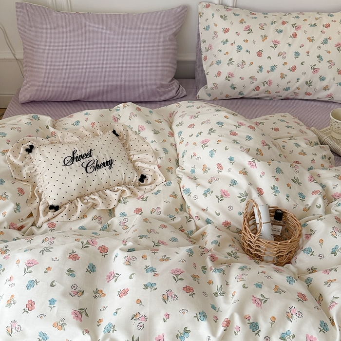 91家纺网 家纺一手货源 找家纺 昔可家纺 2024新款春日小碎花系列四件套 春日静香