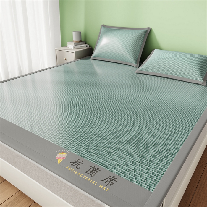 91家纺网 家纺一手货源 找家纺 叠派家纺 2024新款抗菌冰激凌凉席系列 冰淇淋-淡绿