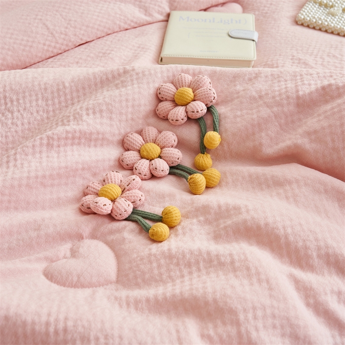 91家纺网 家纺一手货源 找家纺 恒爱 2024新款泡泡公主床盖款夏被四件套 泡泡公主-美人玉