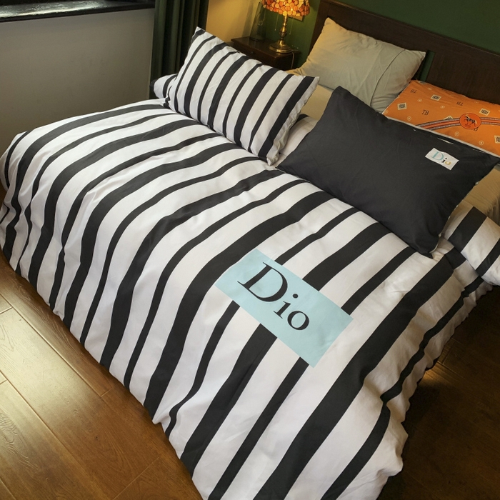 91家纺网 家纺一手货源 找家纺 花沐 2024新款云朵水洗棉四件套 【云朵棉】条纹迪