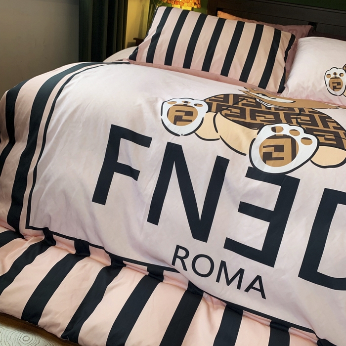 91家纺网 家纺一手货源 找家纺 花沐 2024新款云朵水洗棉四件套 【云朵棉】芬芬熊