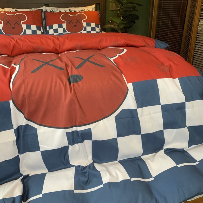 91家纺网 家纺一手货源 找家纺 花沐 2024新款云朵水洗棉四件套 【云朵棉】蓝酷熊