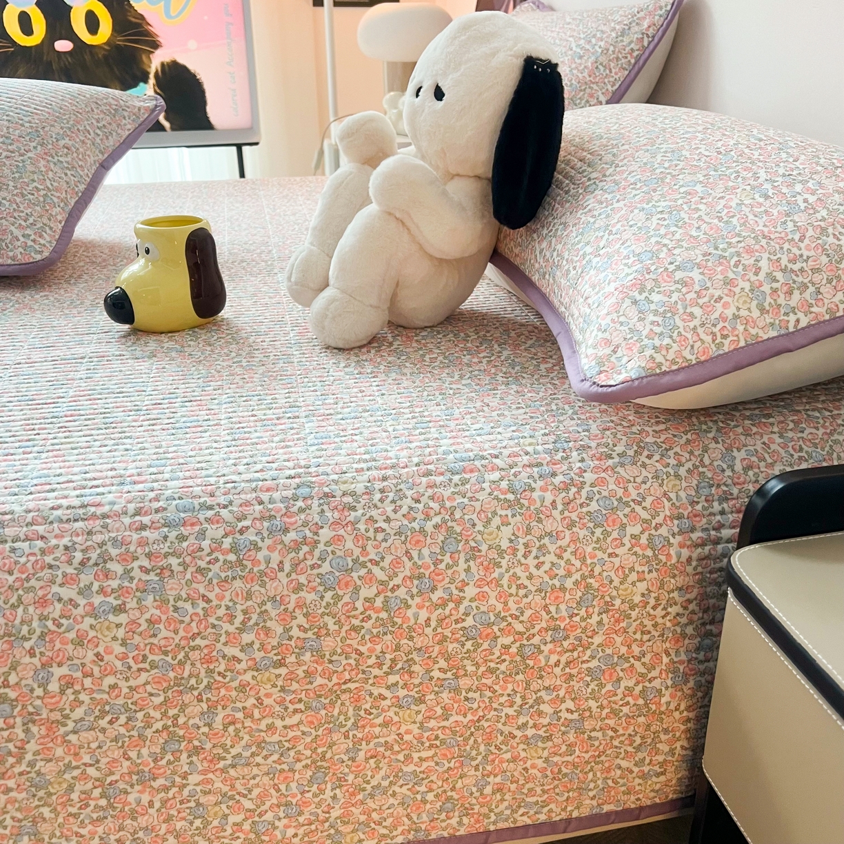 91家纺网 家纺一手货源 找家纺 HL原创 2024新款全棉印花床盖 温馨小花