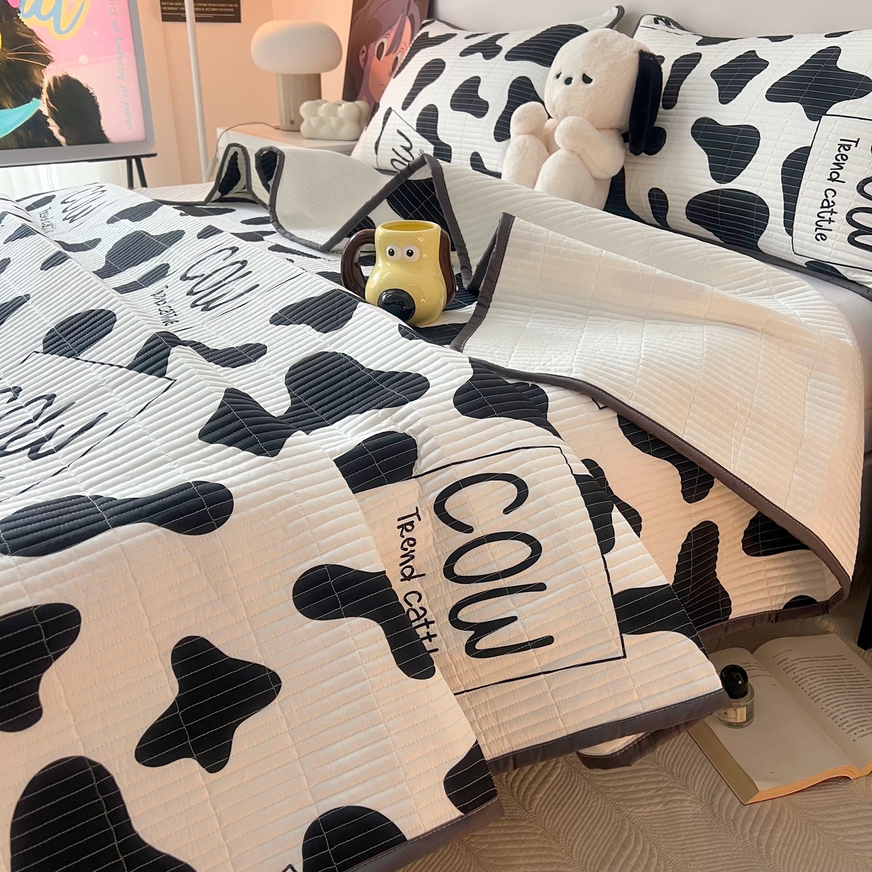 91家纺网 家纺一手货源 找家纺 HL原创 2024新款全棉印花床盖 牛牛