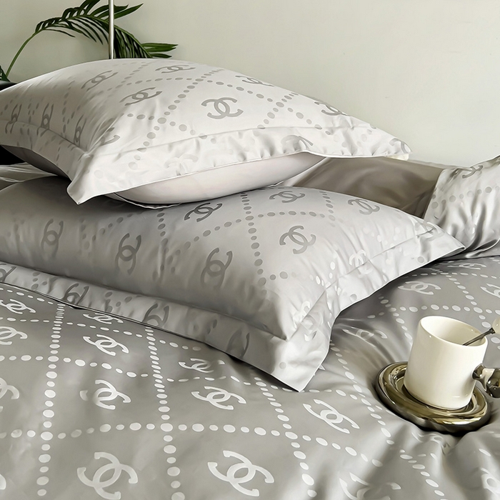 91家纺网 家纺一手货源 找家纺 品乐家纺 2024新款100支长绒棉提花 枕套 音色山灰