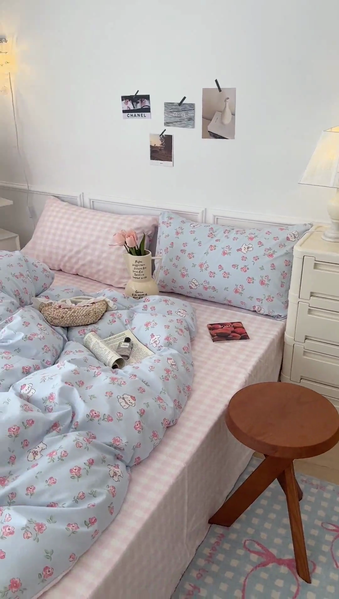 91家纺网 家纺一手货源 找家纺 昔可家纺 2024新款开春小清新花四件套 复古花狗狗