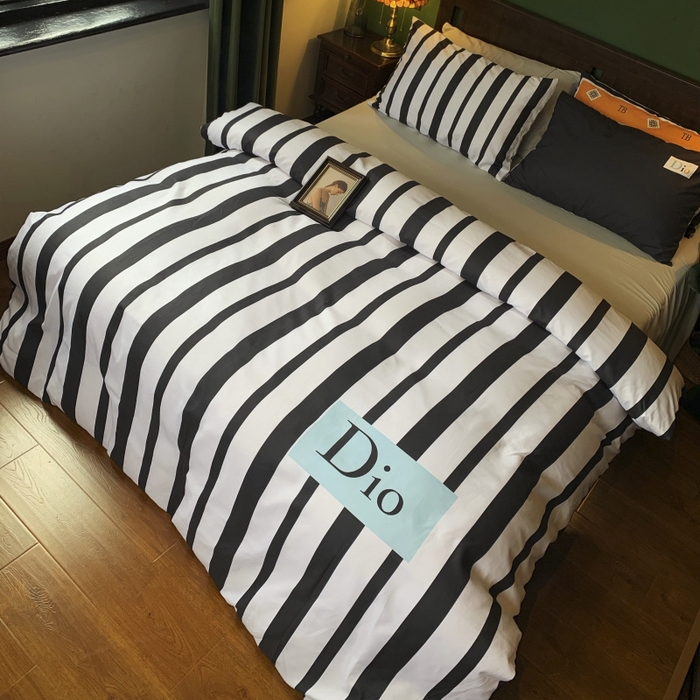 91家纺网 家纺一手货源 找家纺 花沐 2024新款云朵水洗棉四件套 【云朵棉】条纹迪