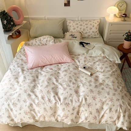 91家纺网 家纺一手货源 找家纺 昔可家纺 2024新款春日小碎花系列四件套 珍妮梦境